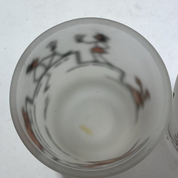 Vintage Hazel Atlas Shot Glasses Frosted Say When Rabbits Jackasses Set Of 3 - Picture 10 of 14